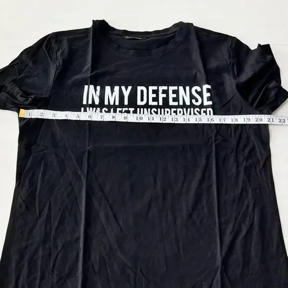 New LILICLOTH In My Defense I Was Left Unsupervised Funny Shirt Unisex SIZE Med - Picture 5 of 9